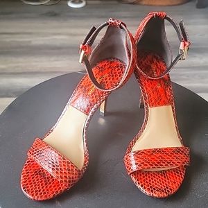 Michael kors orange snakeskin heels